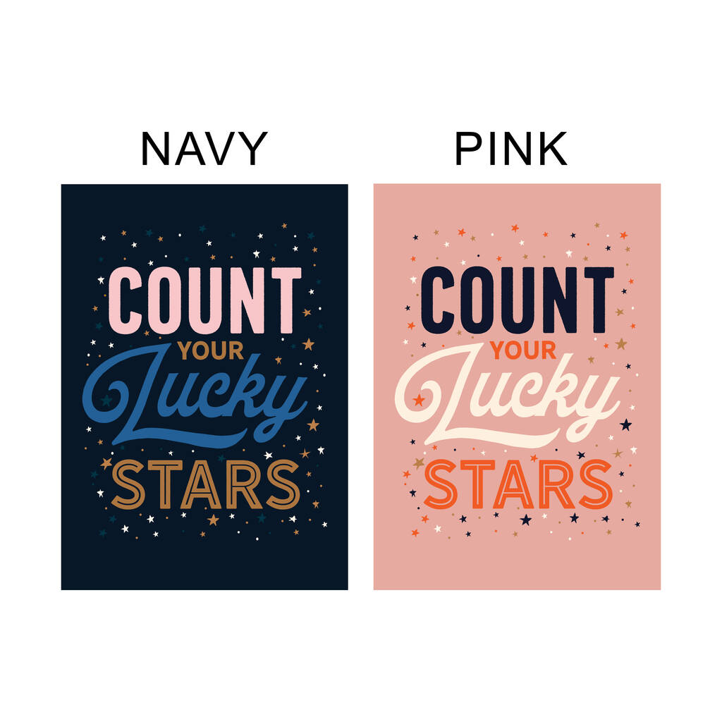'Count Your Lucky Stars' Positive Typography
