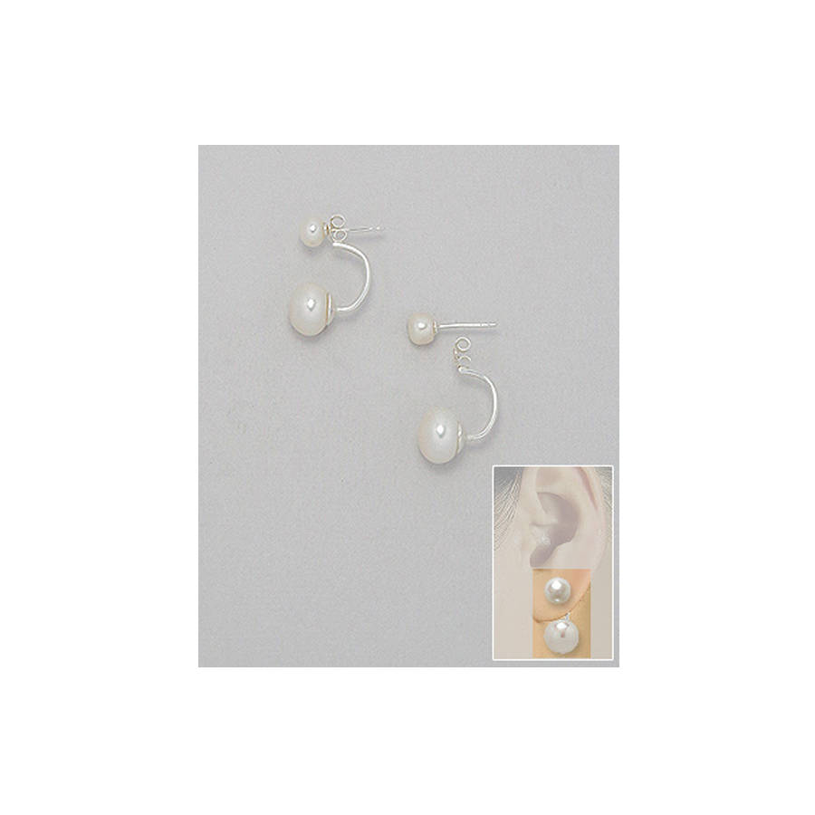 freshwater pearl two way earrings by lovethelinks | notonthehighstreet.com