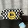 Checkered Punch Needle Smiley Make Up Bag, thumbnail 4 of 7