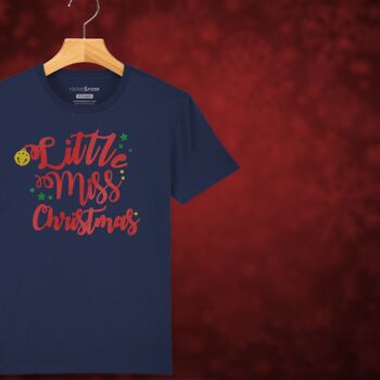 'Little Miss Christmas' Glittery Girls Christmas T Shirt, 8 of 12