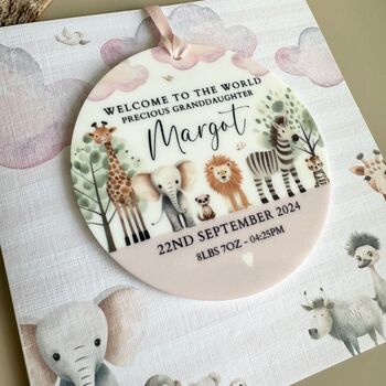 Personalised New Baby Granddaughter, Niece, Any Relation Greeting Card, 3 of 3