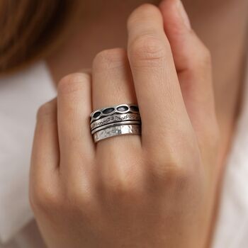 Personalised Sterling Silver Spinner Ring – 13mm, 2 of 11