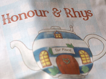 Teapot House Personalised Tea Towel, 2 of 2