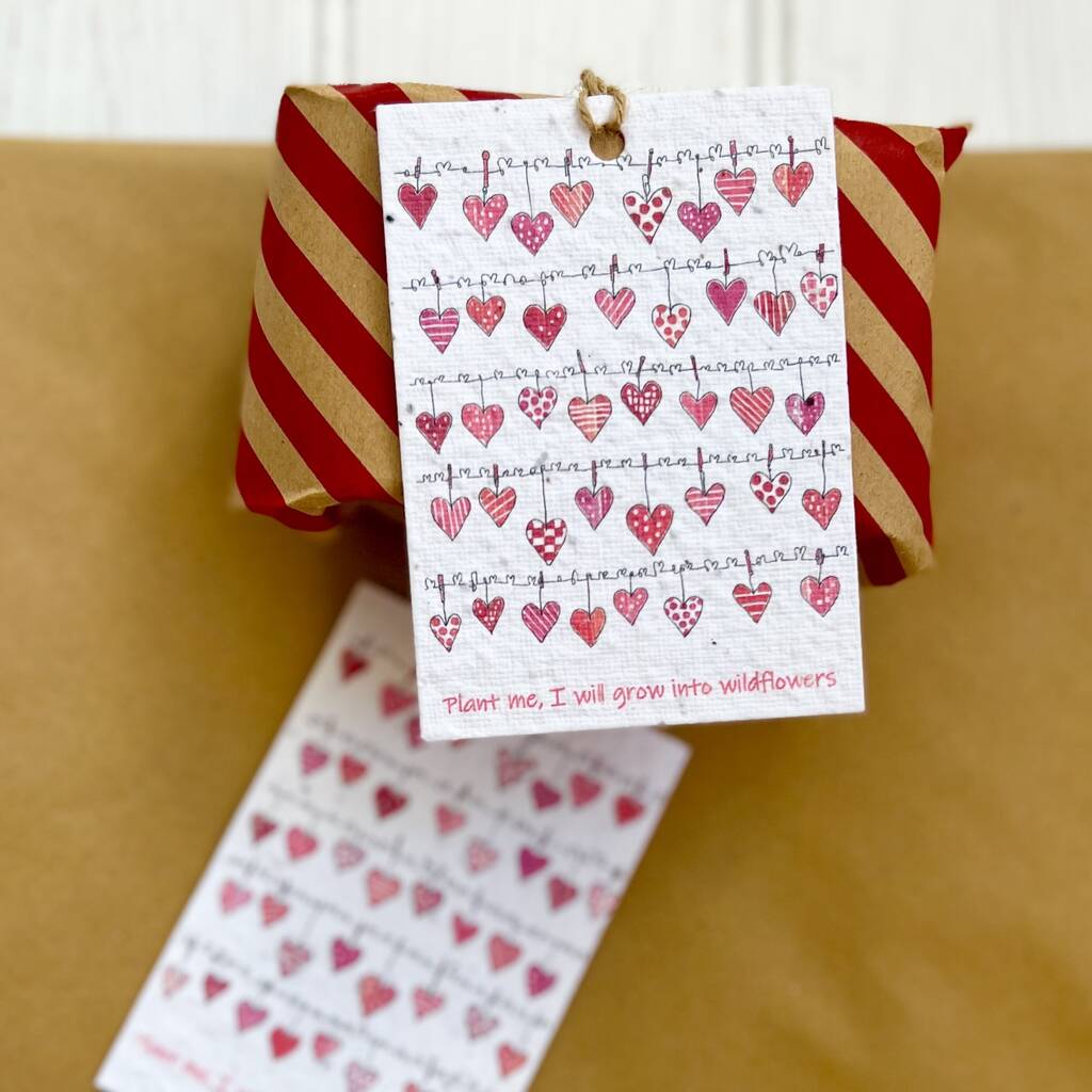 Hearts On The Line Seed Gift Tags