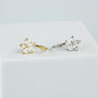 Sterling Silver Crystal Flower Ear Jacket Hoop Earring, thumbnail 1 of 5