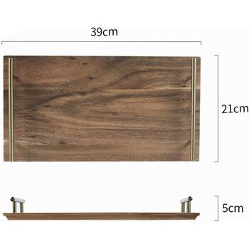 Wooden Serving Platters Tray With Metal Handles, 7 of 7