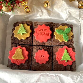 Personalised Christmas Fudgey Brownies, 9 of 12