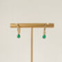 Gold And Green Teardrop Hinged Huggie Earrings, thumbnail 8 of 9