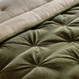 Olive Green Pintucked Velvet Bedspread, thumbnail 2 of 3