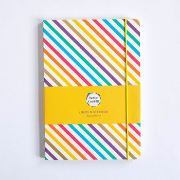 Rainbow Notebook | Elastic Enclosure | Striped Pattern, 6 of 6