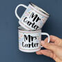 Wedding Mug Set For Couple In Folksy Design, thumbnail 3 of 6
