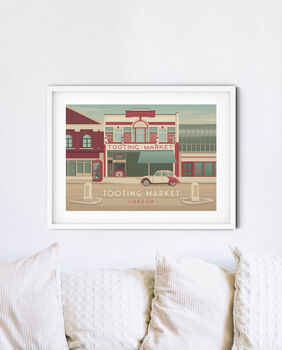 Tooting Market London Travel Poster Art Print, 3 of 8