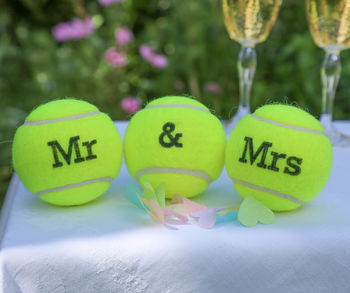 Customised Wedding Themed Tennis Balls, 7 of 10