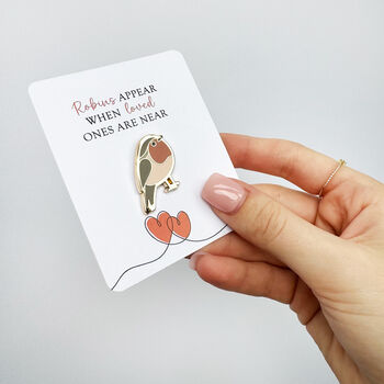 Robin Pin Brooch With Heart Card, 2 of 2