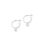 Half Hoop Earrings With Round Pearl Sterling Silver, thumbnail 4 of 5