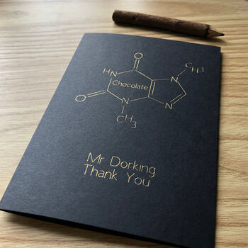 Personalised Chocolate Molecule Gold Foil Card, 2 of 7