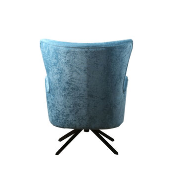 Gable Chenille Ocean Blue Armchair, 5 of 8