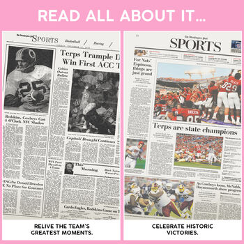 Maryland Terrapins College Football Personalised Gift Newspaper History Book, 6 of 11