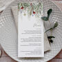 Whimsical Noel Wedding Menu Cards, thumbnail 1 of 3