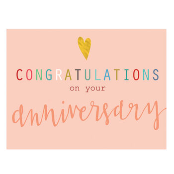 Mini Anniversary Card With Gold Foiled Heart, 2 of 5