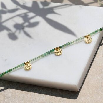 Be In Nature Green Onyx Gold Plated Necklace, 2 of 7