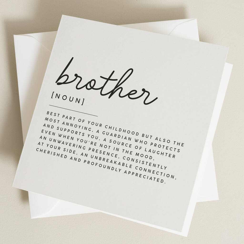 Brother Meaning Birthday Card By Paper Scene