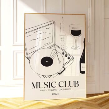 Music Club Print Gift For Music Lovers, 3 of 7