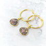 Pink Tourmaline October Birthstone Gold Plated Hoops, thumbnail 1 of 4