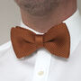 Men's Knitted Bow Tie In Caramel Brown | Perfect Wedding Neck Tie For Groomsmen | Gents Woven Tie, thumbnail 1 of 12