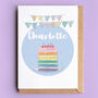 Personalised Rainbow Birthday Cake Card, thumbnail 1 of 2