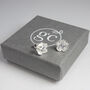 April Birthstone Cz Silver Stud Earrings, thumbnail 2 of 2