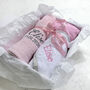 Personalised Pink Blanket And Towel And Vest Hamper, thumbnail 2 of 8