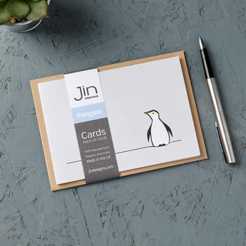 Penguin Cards, Pack Of Four, 2 of 4