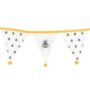 White Bee Print Fabric Bunting, thumbnail 1 of 2