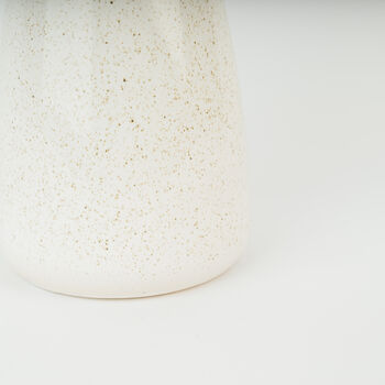 Large Handmade Stoneware Speckled White Bouquet Vase, 3 of 4