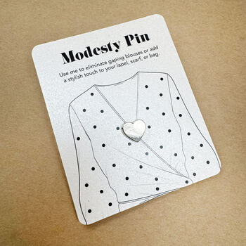 Modesty Pin, Heart Shaped Modesty Pin, Heart Little Brooch, 5 of 6