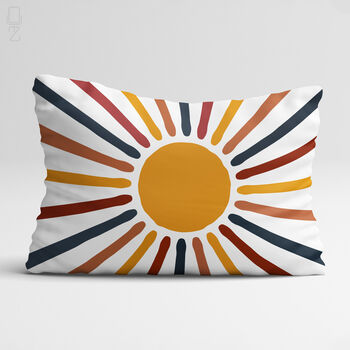 Multicoloured Sunburst Geometric Lumbar Cushion Cover, 3 of 12