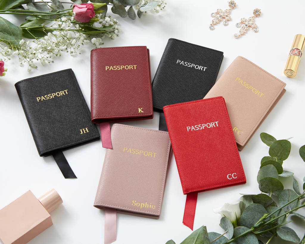Real Leather Passport Holder Personalised By Magpie Decor