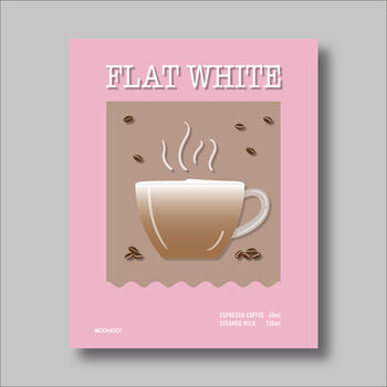 Flat White Coffee Print Three Colour Options, 5 of 6