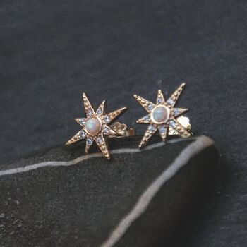 Serin Star Opal Stud Earrings, 4 of 8