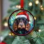 Cocker Spaniel Black In Santa Hat Suncatcher Decoration, thumbnail 2 of 6