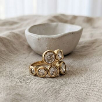Solitaire Diamond Crossover Ring Gold, 2 of 11