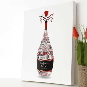 Personalised 18th Birthday Champagne Word Art, 8 of 10