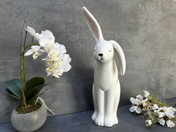 Large 43cm White Porcelain Floppy Ear Bunny Rabbit Gift, 9 of 12