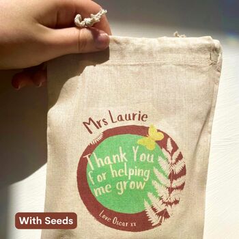 Personalised 'Forest Ferns' Teacher Gift Bag With Seeds, 2 of 2