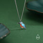 Sterling Silver Enamel Kingfisher Necklace, thumbnail 1 of 12