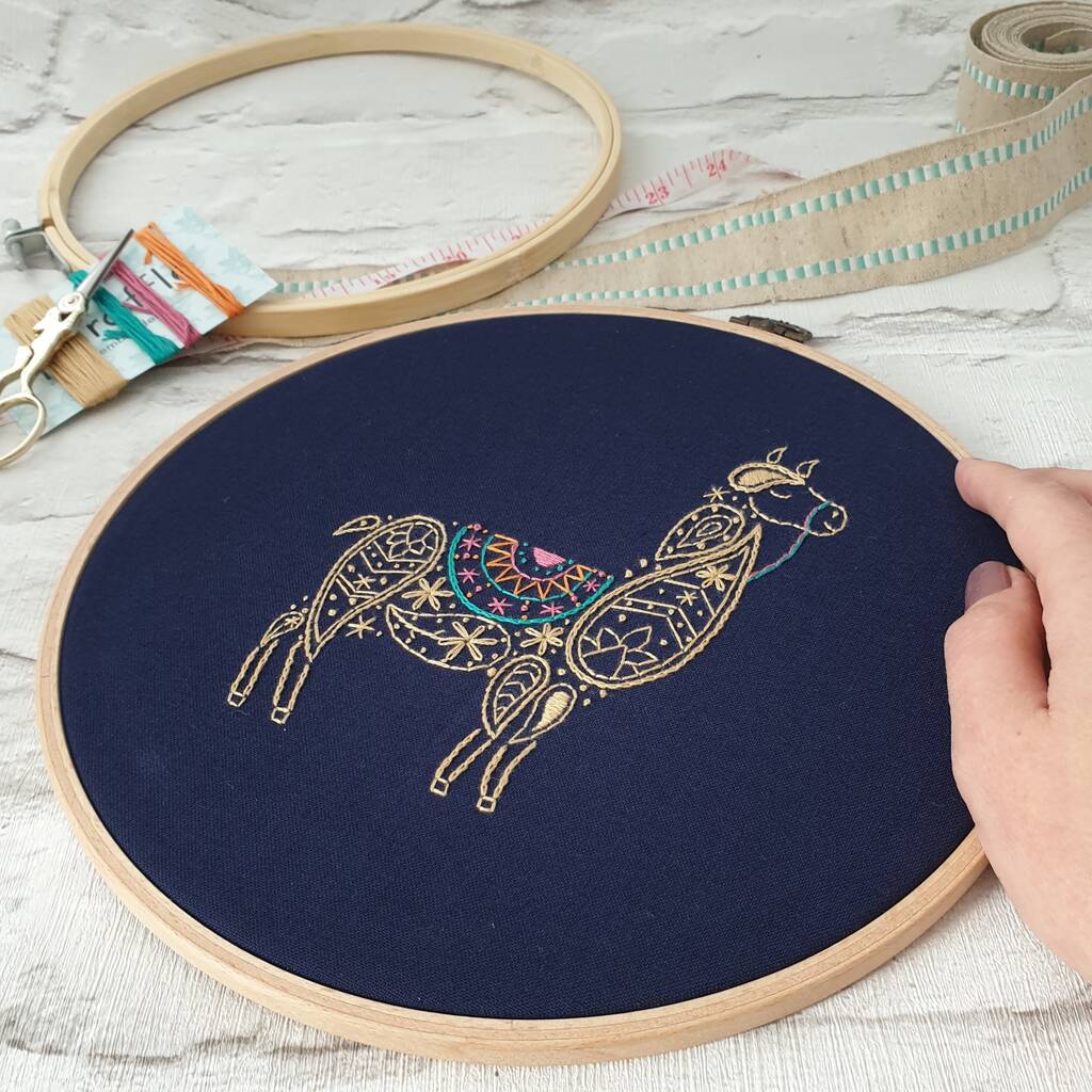 Craftways Fiesta Llama Hoop Stamped Embroidery Kit