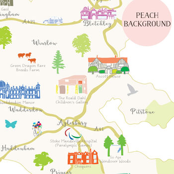 Map Of Buckinghamshire Art Print, 4 of 5