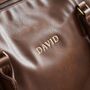 Personalised Tan Embroidered Pu Weekend Bag, thumbnail 2 of 4