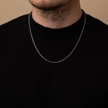 3 Mm Silver Connell Chain Necklace With Engraving, 2 of 7